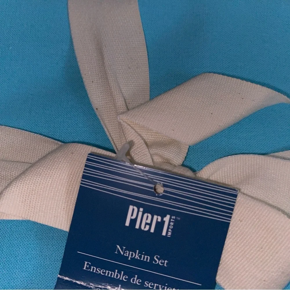 Pier 1‎ Imports Blue Cotton Napkin Set Of 4 NWT